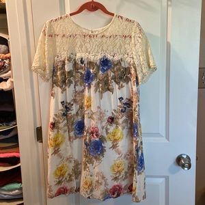 Floral and lace dress